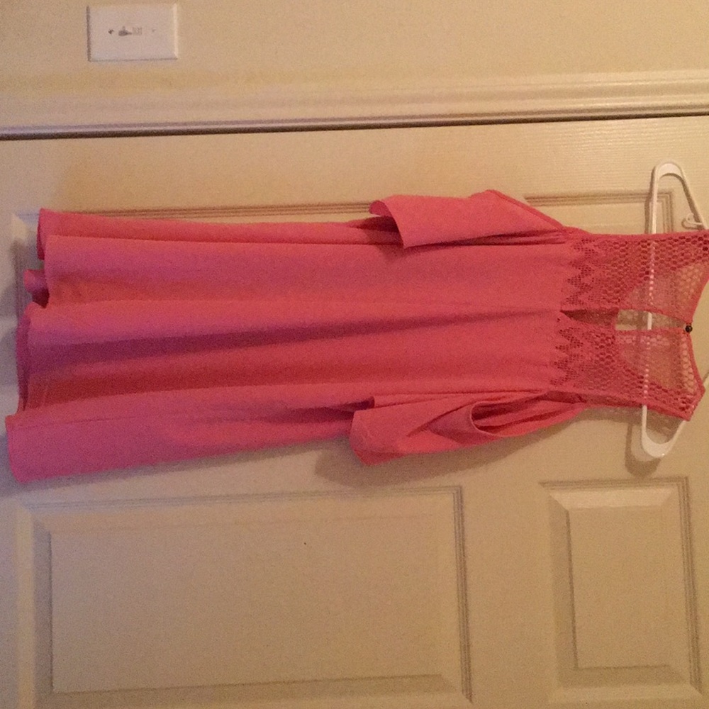 Pink shoulder off dress